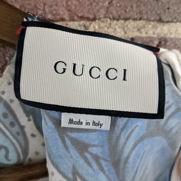 Gucci Blue & White Silk Mini Dress - Picture 3 of 9